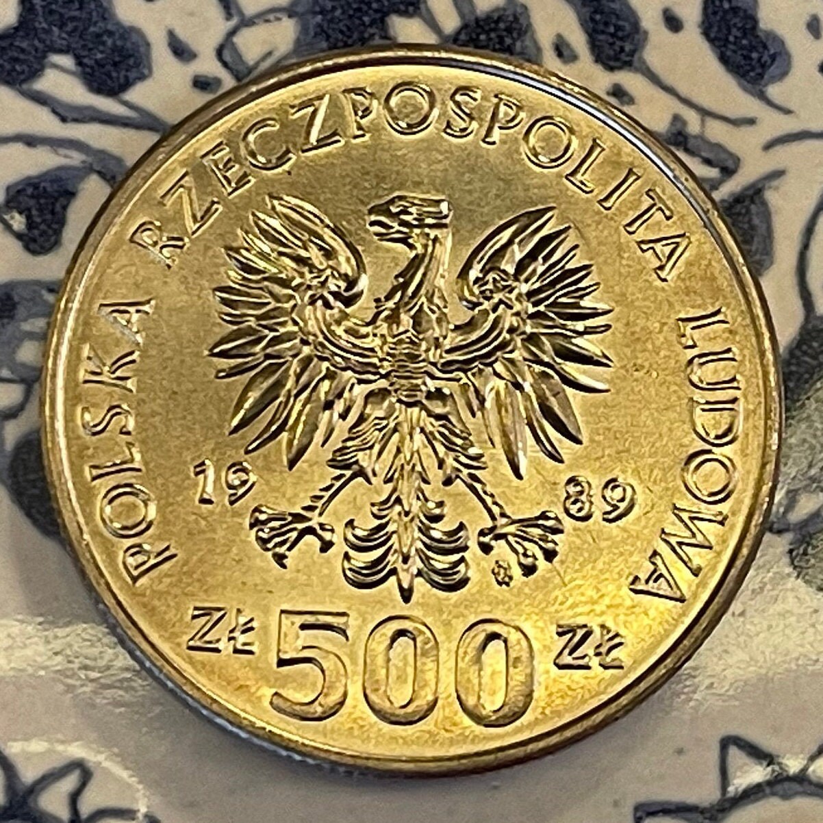 Polish Resistance World War II Invasion 500 Zlotych Poland Authentic Coin Money for Jewelry and Craft Making (Soldiers) (Allies) (1989)
