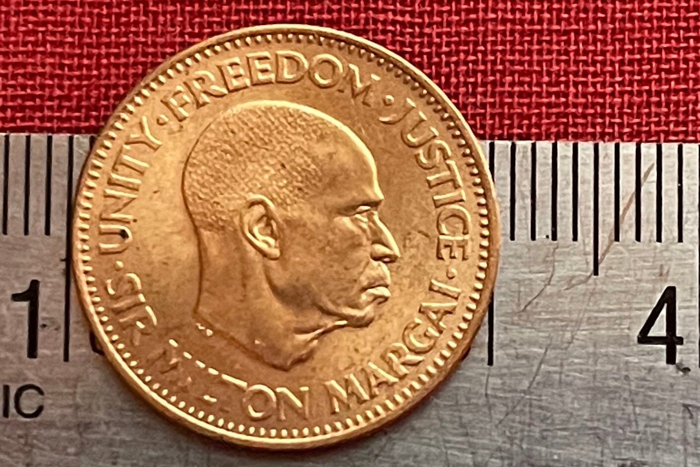 Bonga Shad & Sir Milton Margai 1/2 Cent Sierra Leone Authentic Coin Money for Jewelry and Craft Making (1964)