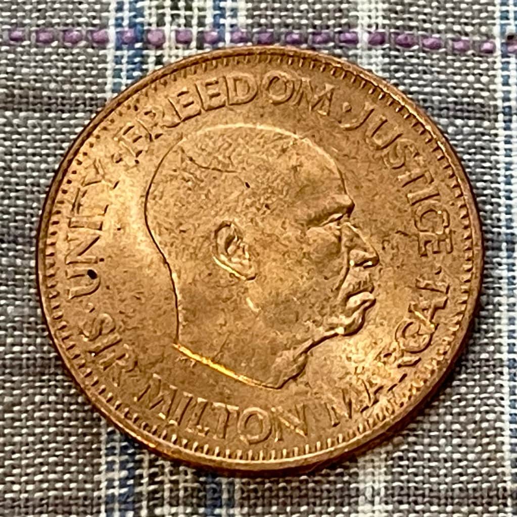Sir Milton Margai & Bonga Shad 1/2 Cent Sierra Leone Authentic Coin Money for Jewelry and Craft Making (1964)