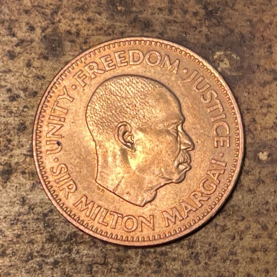 Bonga Shad & Sir Milton Margai 1/2 Cent Sierra Leone Authentic Coin Money for Jewelry and Craft Making (1964)
