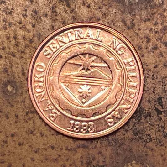 Mountain Sunrise 10 Centimos Philippines Authentic Coin Money for Jewelry and Craft Making (Bank Logo)