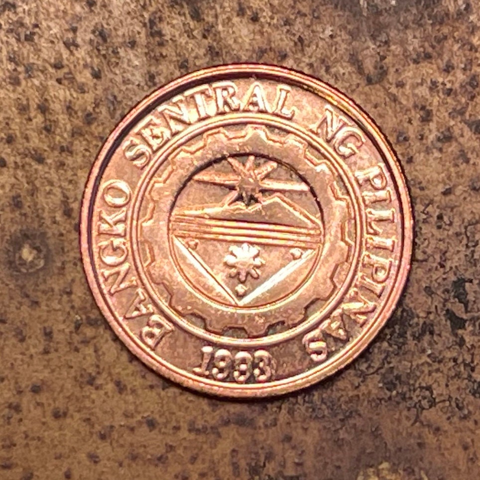 Mountain Sunrise 10 Centimos Philippines Authentic Coin Money for Jewelry and Craft Making (Bank Logo)