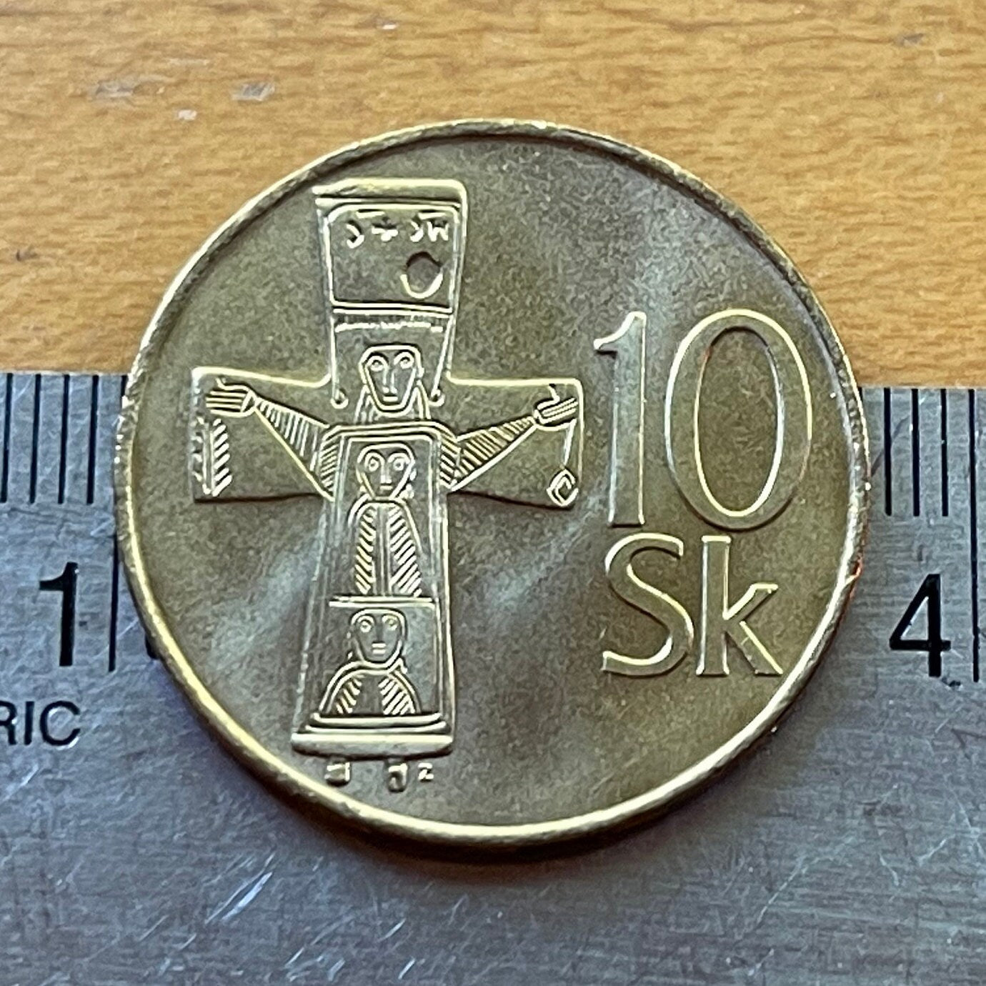 Three Marys Cross of Great Moravia 10 Korún Slovak Republic Authentic Coin Money for Jewelry and Crafts (Virgin Mary) (Easter)