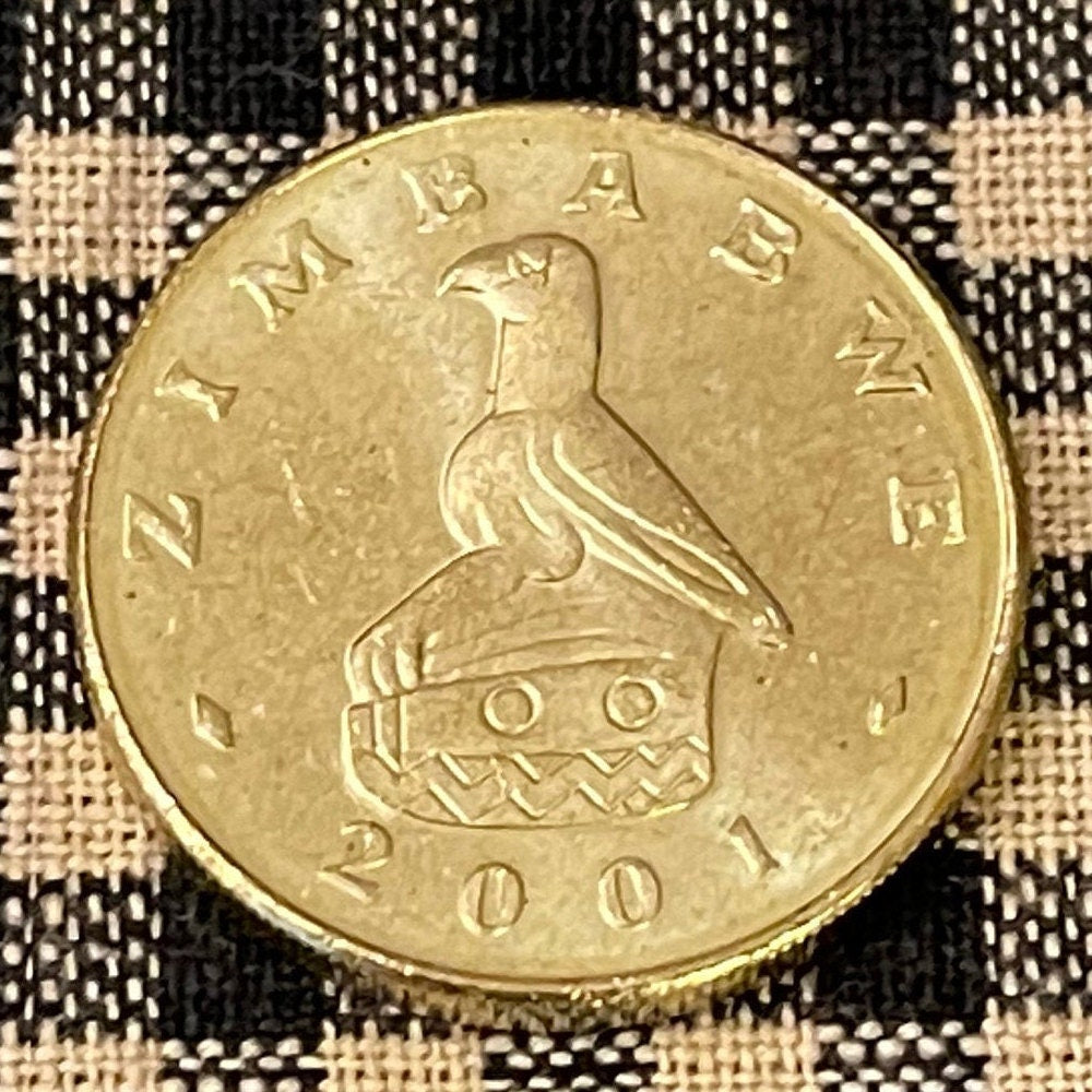 Pangolin 2 Dollars Zimbabwe Authentic Coin Money for Jewelry and Craft Making (Scaly Anteater) (Chinese Folk Medicine) (Lactation)