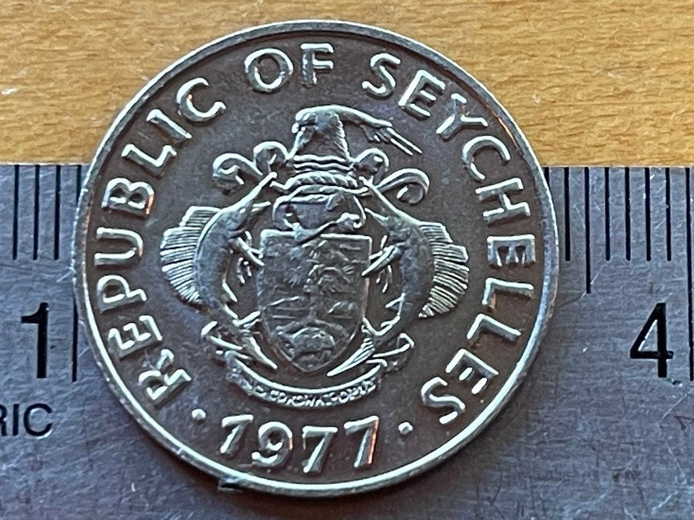 Vanilla Orchid 50 Cents Seychelles Authentic Coin Money for Jewelry and Crafts Making (1977)