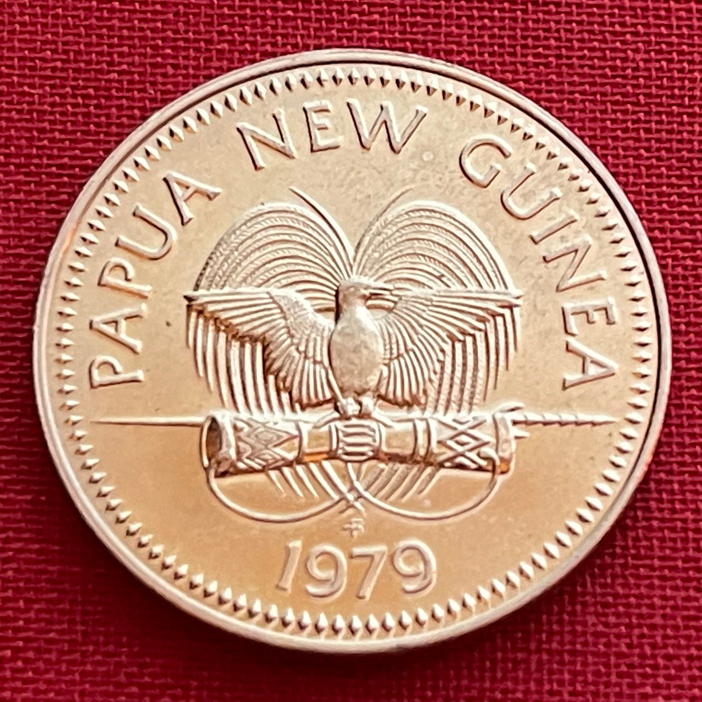 Bird of Paradise & Dwarf Cassowary 20 Toea Papua New Guinea Authentic Coin Money for Jewelry and Craft Making