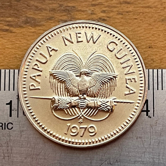 Bird of Paradise & Dwarf Cassowary 20 Toea Papua New Guinea Authentic Coin Money for Jewelry and Craft Making