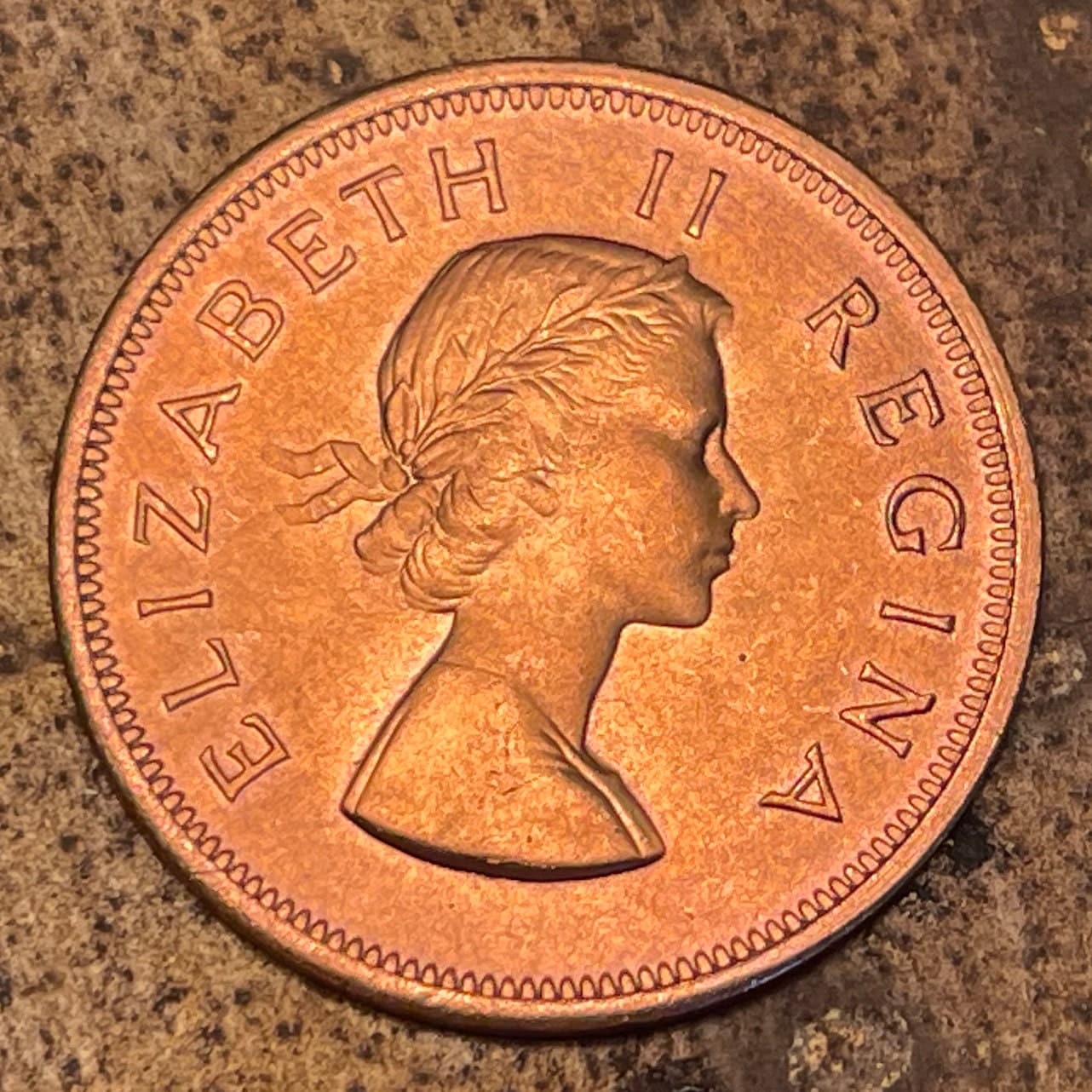 Drommedaris & Queen Elizabeth 1 Penny South Africa Authentic Coin Money for Jewelry (Jan van Riebeeck) (First Afrikaners) (Imperialism)