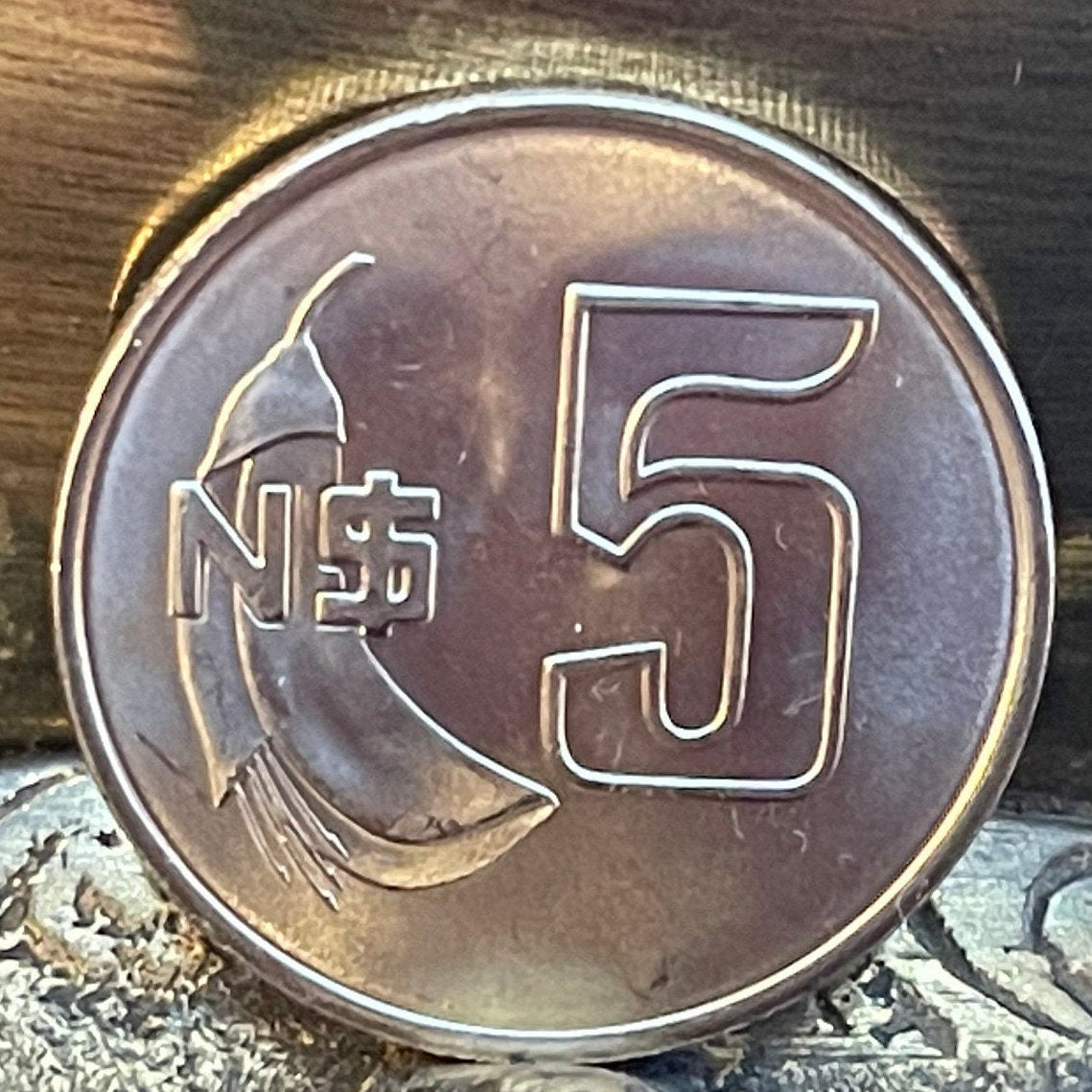 Flag Waving & Cockspur Coral Flower 5 New Pesos Uruguay Authentic Coin Money for Jewelry (Sun of May) (Inca Sun God) (Sol Invictus)