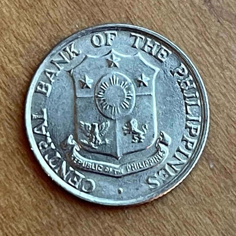 Lady Liberty Hammering Anvil at Mayon Volcano 10 Centavos Philippines Authentic Coin Money for Jewelry and Craft Making (Colonialism)