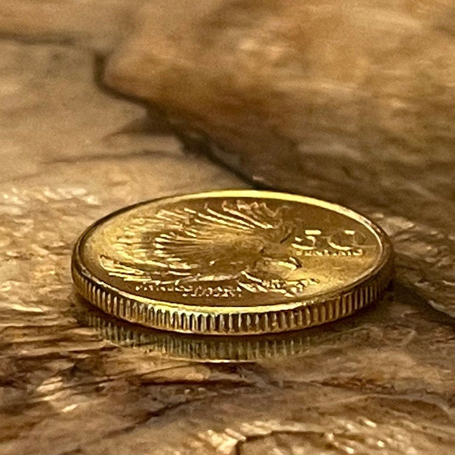 Monkey-Eating Eagle & Plaridel 50 Sentimo Philippines Authentic Coin Money for Jewelry and Craft Making (Marcelo H. del Pilar)