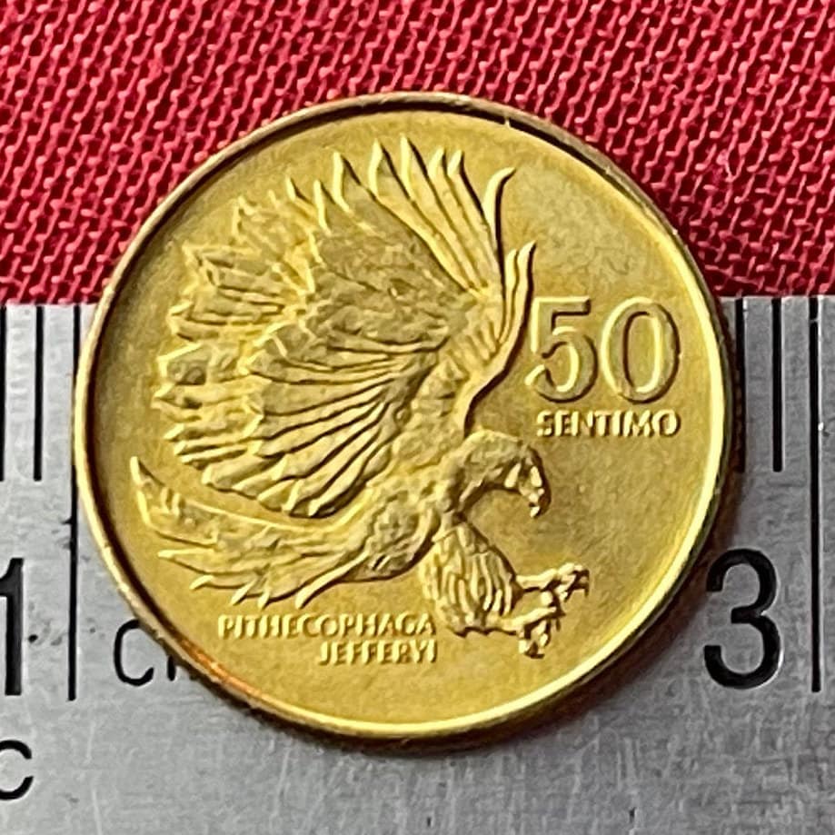 Plaridel  & Monkey-Eating Eagle 50 Sentimo Philippines Authentic Coin Money for Jewelry and Craft Making (Marcelo H. del Pilar)