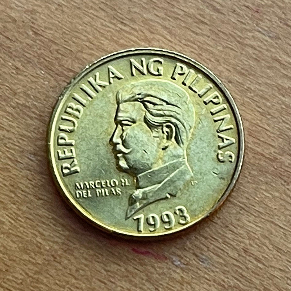 Monkey-Eating Eagle & Plaridel 50 Sentimo Philippines Authentic Coin Money for Jewelry and Craft Making (Marcelo H. del Pilar)