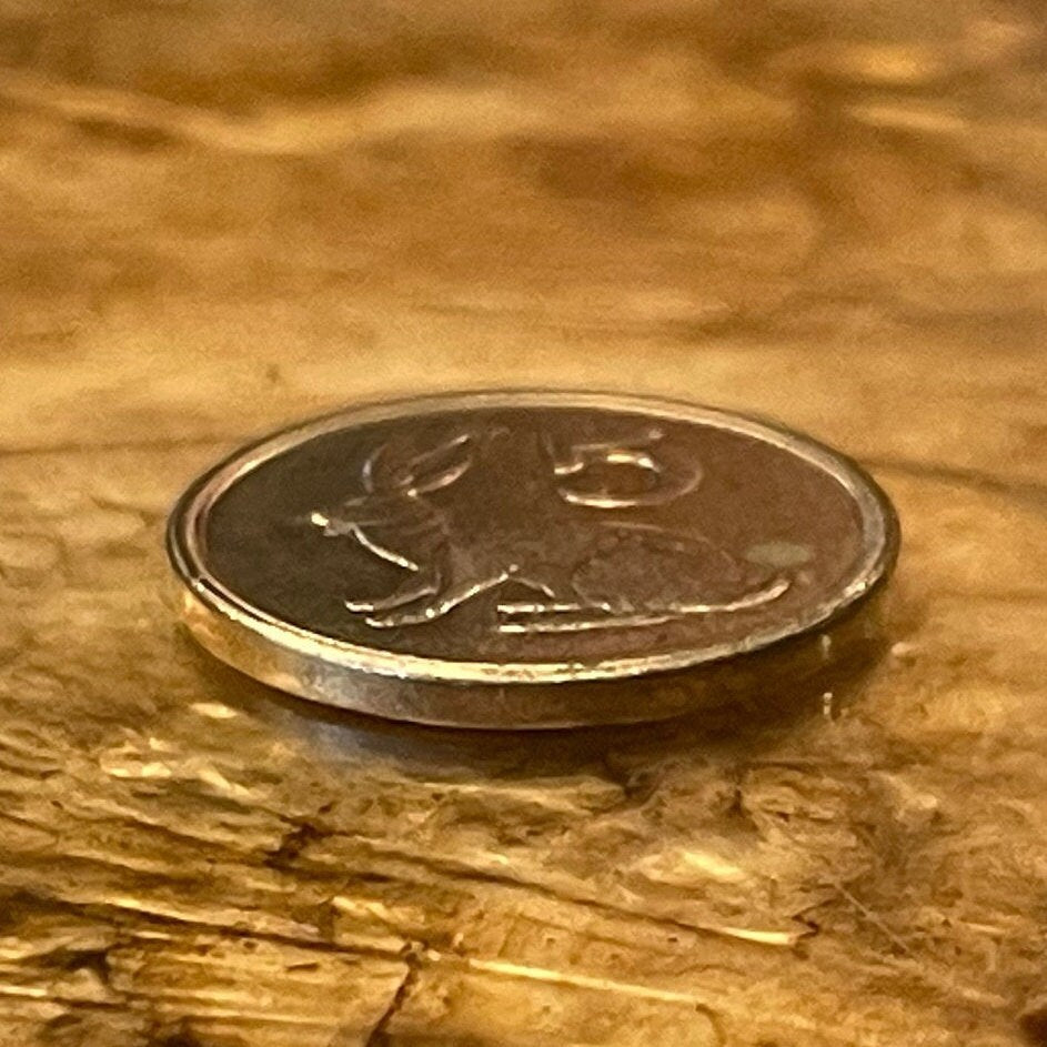 Scrub Hare & Great Zimbabwe Bird 5 Cents Zimbabwe Authentic Coin Money for Jewelry and Craft Making (Rabbit) (Bunny) (Easter Bunny)
