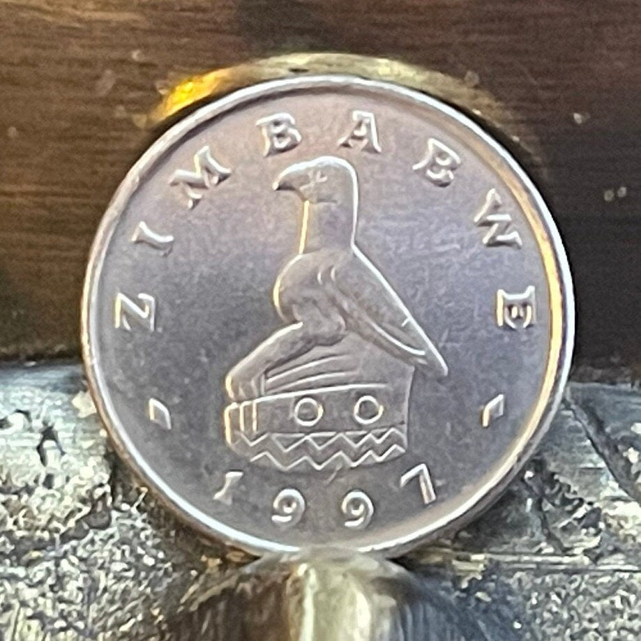 Scrub Hare & Great Zimbabwe Bird 5 Cents Zimbabwe Authentic Coin Money for Jewelry and Craft Making (Rabbit) (Bunny) (Easter Bunny)