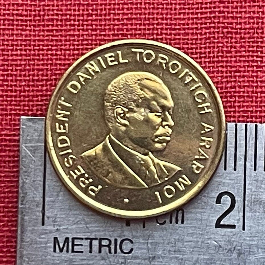 Daniel Arap Moi 50 Cents Kenya Authentic Coin Money for Jewelry and Craft Making (Harambee) (All for One)