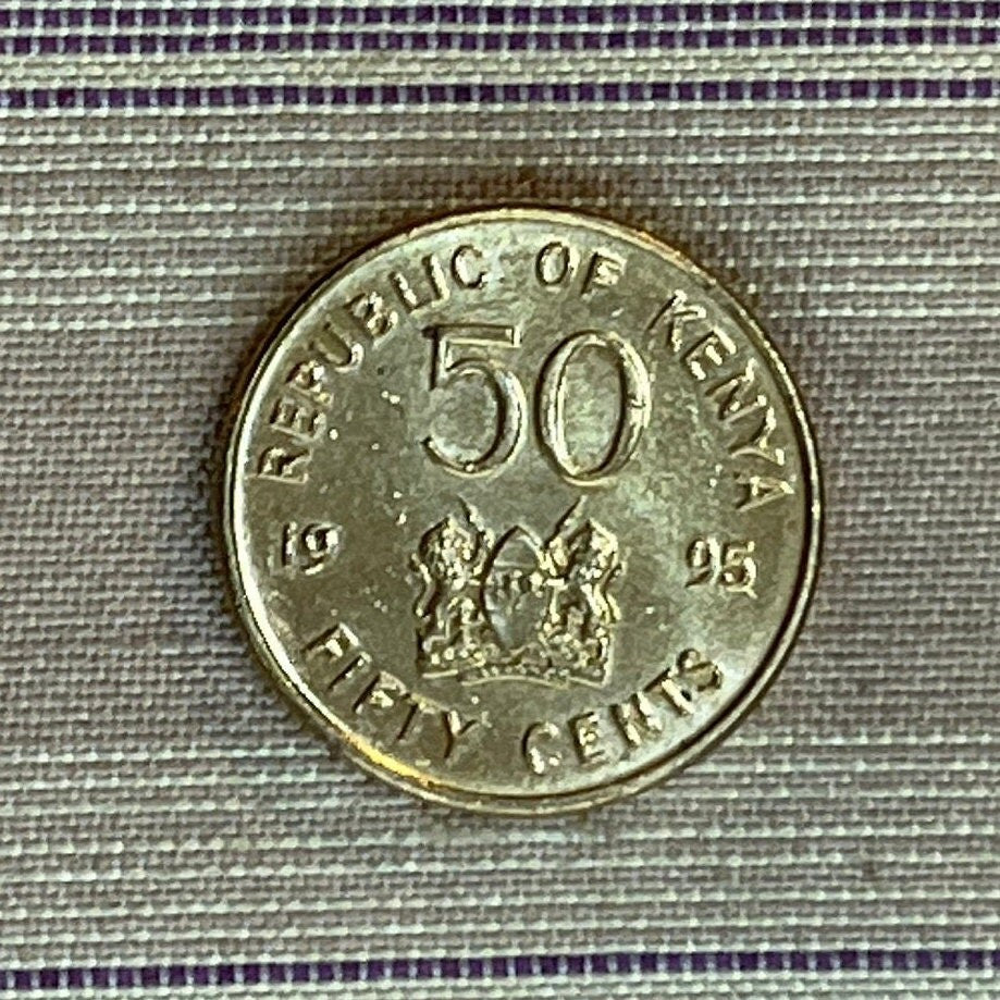 Daniel Arap Moi 50 Cents Kenya Authentic Coin Money for Jewelry and Craft Making (Harambee) (All for One)