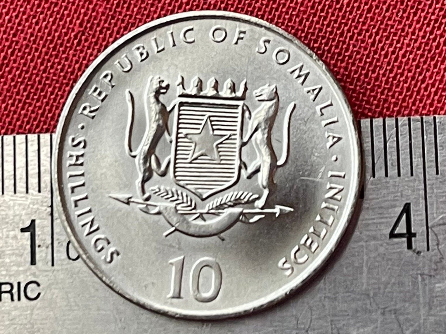 Year of the Rooster Chinese Zodiac 10 Shillings Somalia Authentic Coin Money for Jewelry and Craft Making (2000)