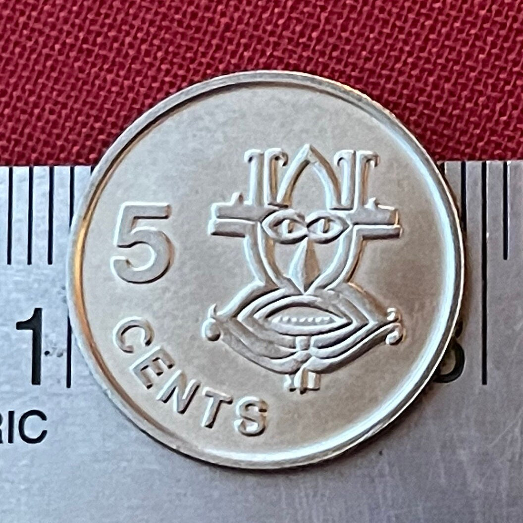Spirit Funerary Mask 5 Cents Solomon Islands Authentic Coin Money for Jewelry and Craft Making (Headhunters) (Elongated Earlobes)