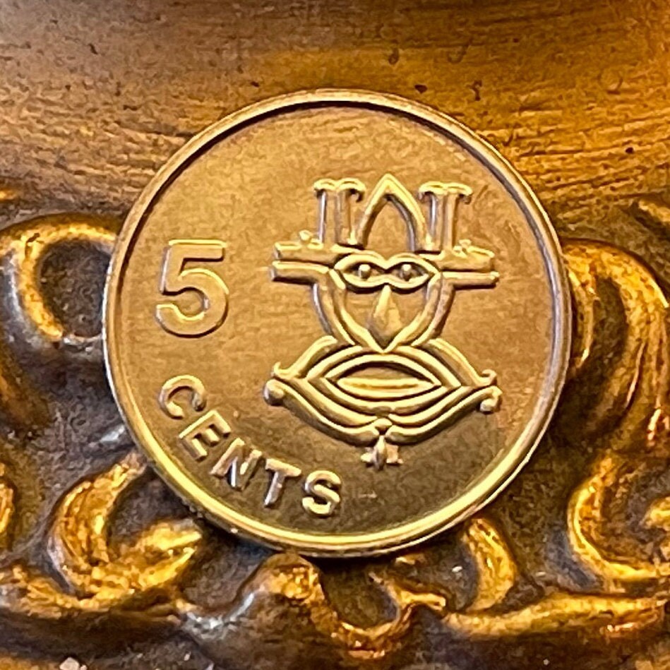 Spirit Funerary Mask 5 Cents Solomon Islands Authentic Coin Money for Jewelry and Craft Making (Headhunters) (Elongated Earlobes)