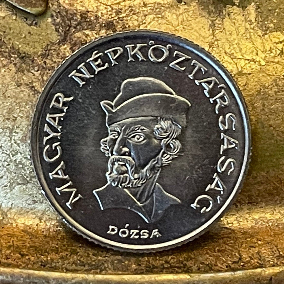 György Dózsa Freedom Martyr 20 Forint Hungary Authentic Coin Money for Jewelry (Peasant's Revolt) (Szekely) (Revolution) (Rebel)