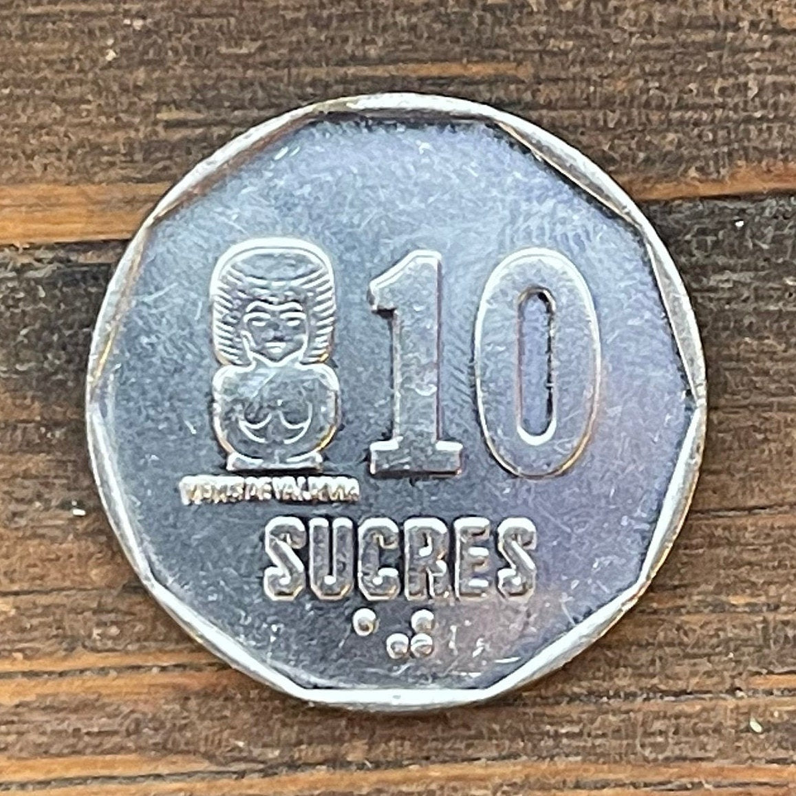 Venus of Valdivia 10 Sucres Ecuador Authentic Coin Money for Jewelry and Craft Making (Pre-Columbian) 1991 (Goddess)