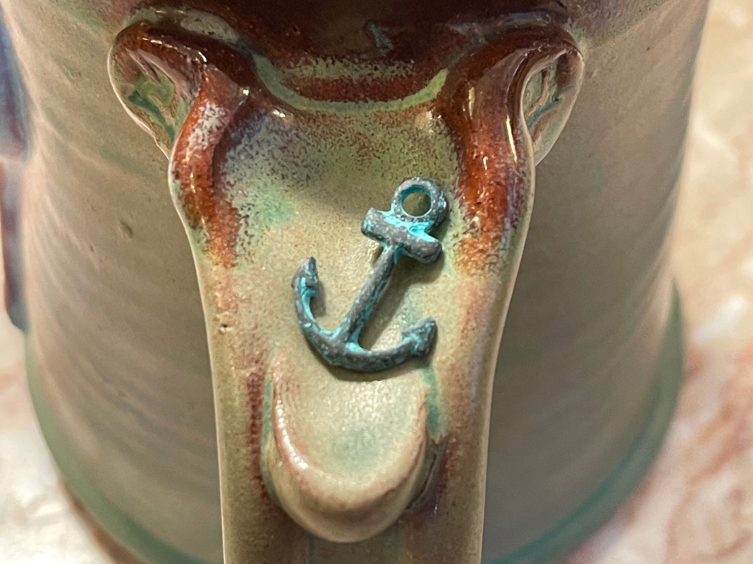 Anchor & scallop shell PREMIUM copper charm assortment – Lot of 3 – green patina – from Mykonos island, Greece - beach nautical seashell