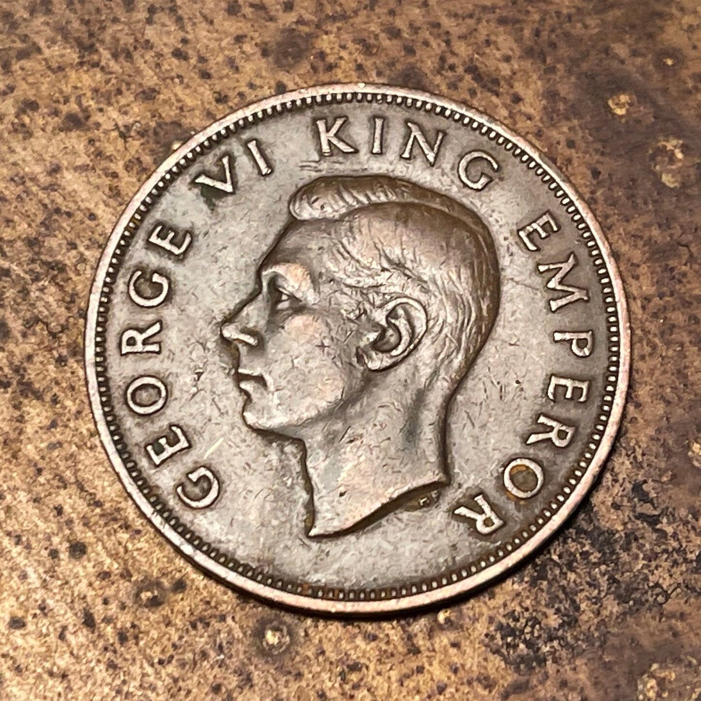 Tui Bird & King George VI 1 Penny New Zealand Authentic Coin Money for Jewelry and Craft Making (Maori) (Talking Bird) (Kowhai)