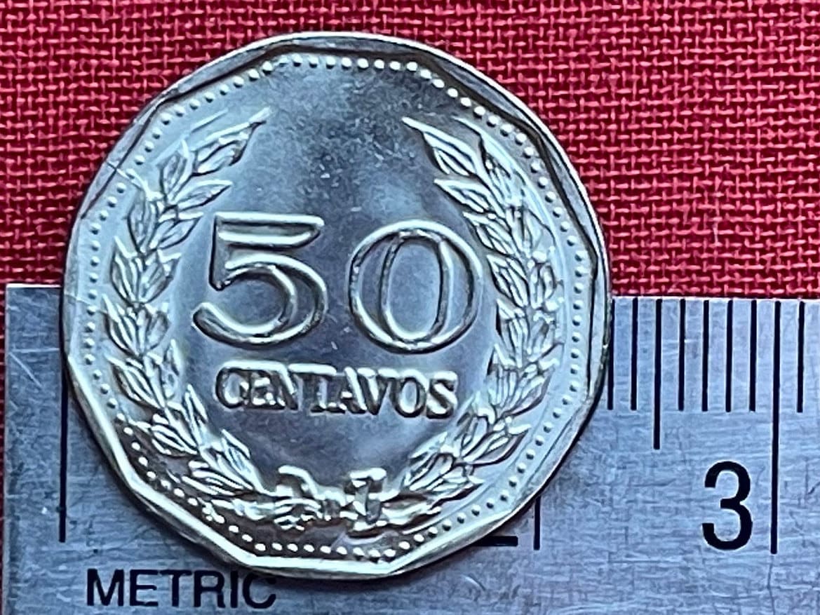 Francisco de Paula Santander 50 Centavos Colombia Authentic Coin Money for Jewelry (Man of the Laws) (War of Independence) (New Granada)