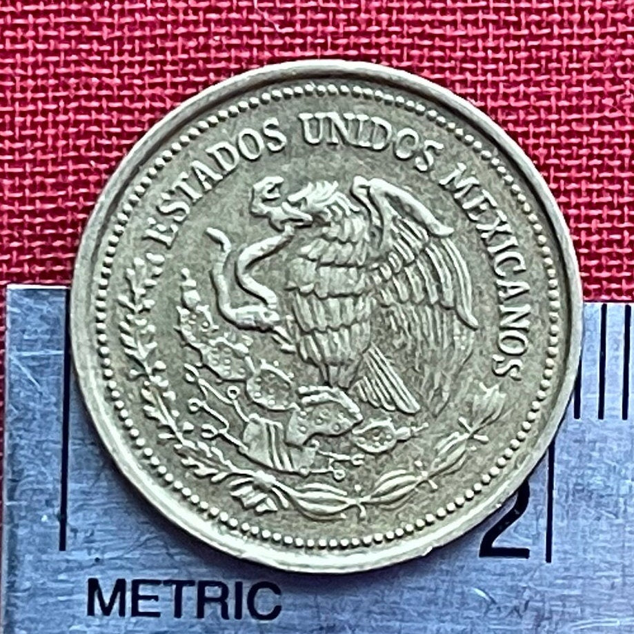 President Guadalupe Victoria & Eagle with Snake 20 Pesos Mexico Authentic Coin Money for Jewelry and Craft Making