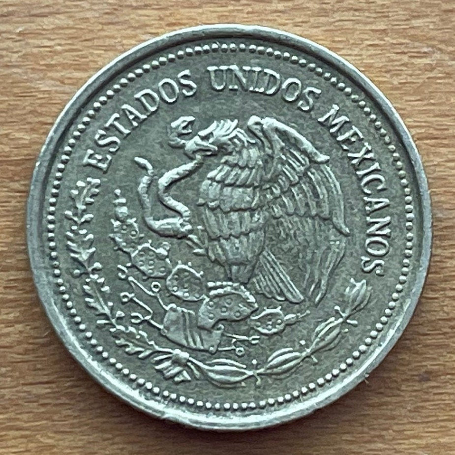 President Guadalupe Victoria & Eagle with Snake 20 Pesos Mexico Authentic Coin Money for Jewelry and Craft Making