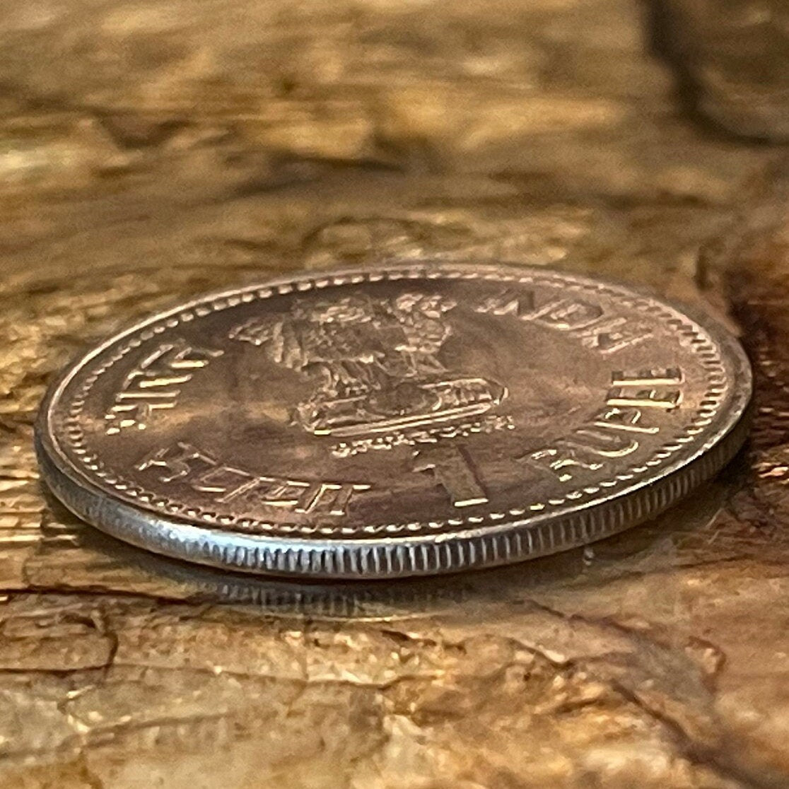 Babasaheb Ambedkar Dalit Buddhist Movement Founder & Ashoka Lion Capitol 1 Rupee India Authentic Coin Money for Jewelry (Social Reformer)