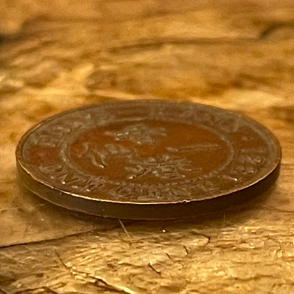 King George V 1 Cent Hong Kong Authentic Coin Money for Jewelry (Emperor of India) Chinese Characters (CONDITION Fine to Very Fine)