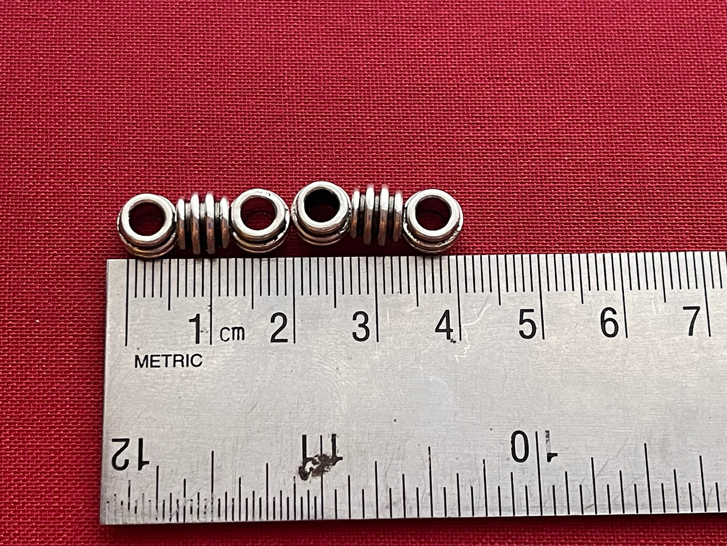 Bali Beads chunky, grooved bee barrel design (lot of 12 or 36) Premium quality large hole striped spacer bead in antique silver