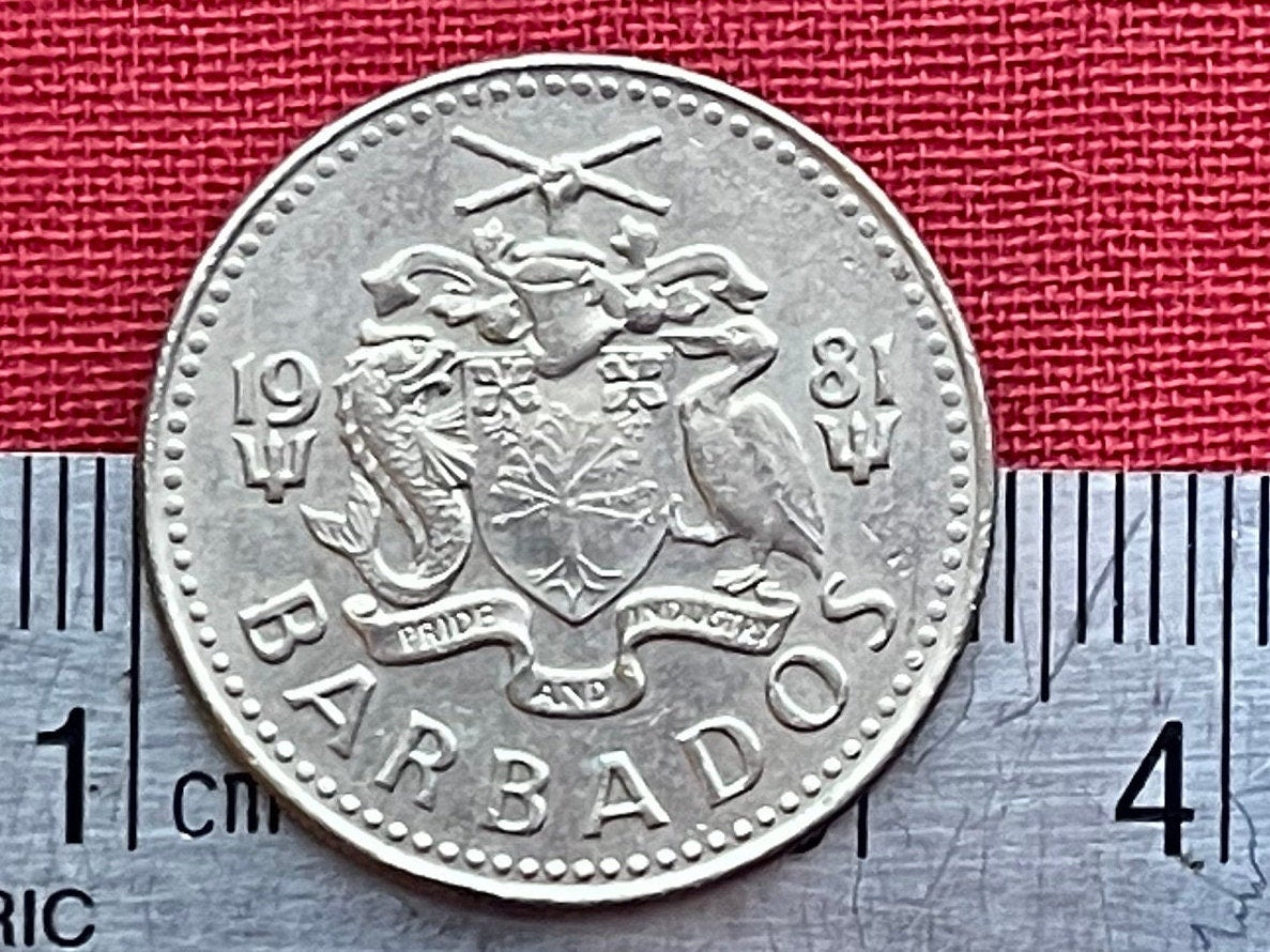 Sugar Windmill 25 Cents Barbados Authentic Coin Money for Jewelry and Craft Making (Morgan Lewis Windmill)