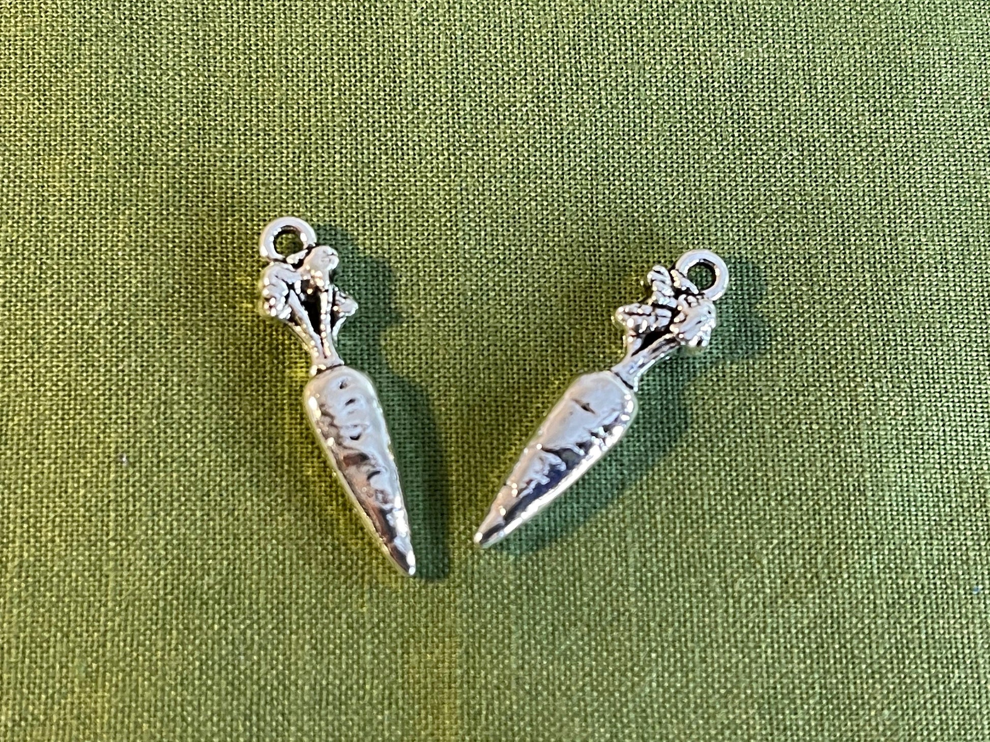 Carrot & Pear charms - choice or set - Antique Silver tone - vegetable, fruit, gardening, farm - charms, pendants for jewelry