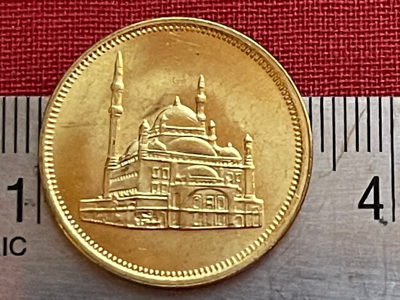 Alabaster Mosque at Saladin Citadel 10 Qirsh Egypt Authentic Coin Money for Jewelry (Great Mosque of Muhammad Ali Pasha) (Citadel of Cairo)