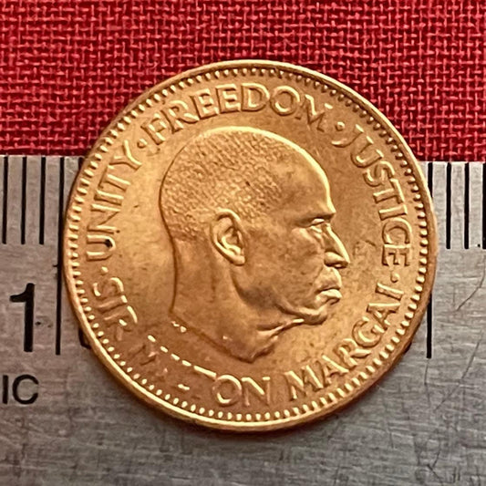 Sir Milton Margai & Bonga Shad 1/2 Cent Sierra Leone Authentic Coin Money for Jewelry and Craft Making (1964)