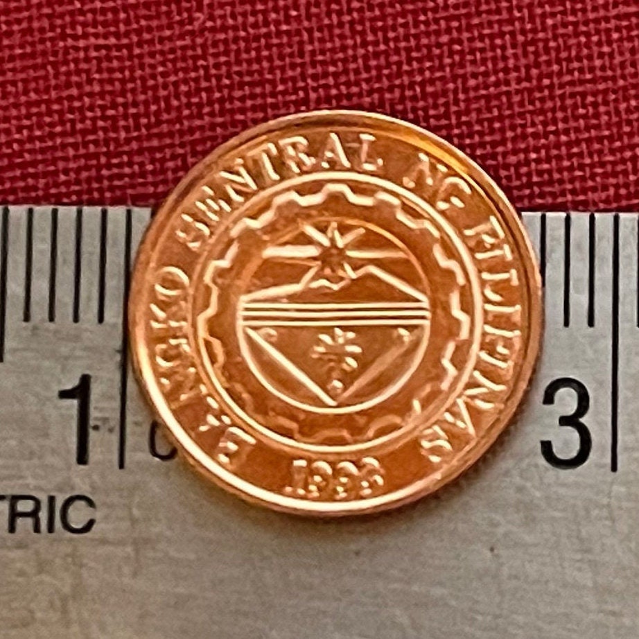 Mountain Sunrise 10 Centimos Philippines Authentic Coin Money for Jewelry and Craft Making (Bank Logo)