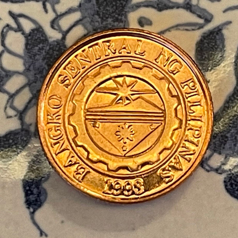 Mountain Sunrise 10 Centimos Philippines Authentic Coin Money for Jewelry and Craft Making (Bank Logo)