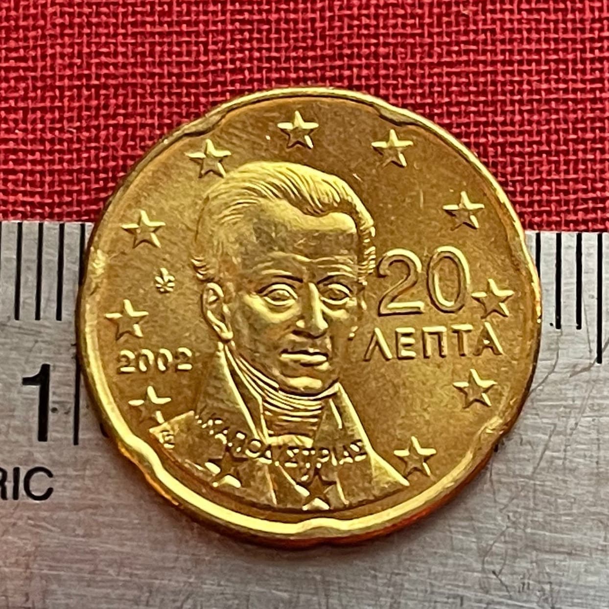 Count Ioannis Capodistrias 20 Euro Cents Greece Authentic Coin Money for Jewelry and (Founder of Modern Greece) (Greek Independence)