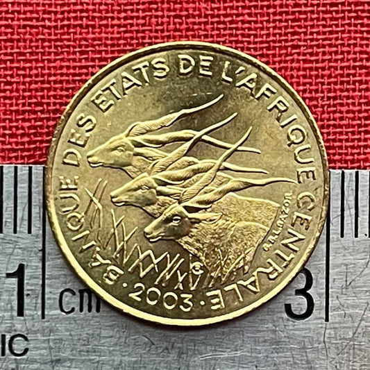 Giant Elands 5 Francs Central African States Authentic Coin Money for Jewelry and Craft Making (Lord Derby Eland) 2003 (Hunting) (Antelope)