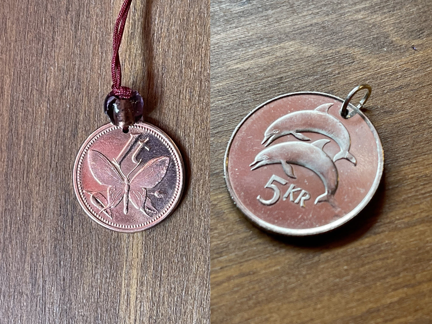 Necklace Coin drilling, 3.00. Charm or pendant w/ jump ring or cord 3.00 –Choose color (applies to our products only –coins sold separately)