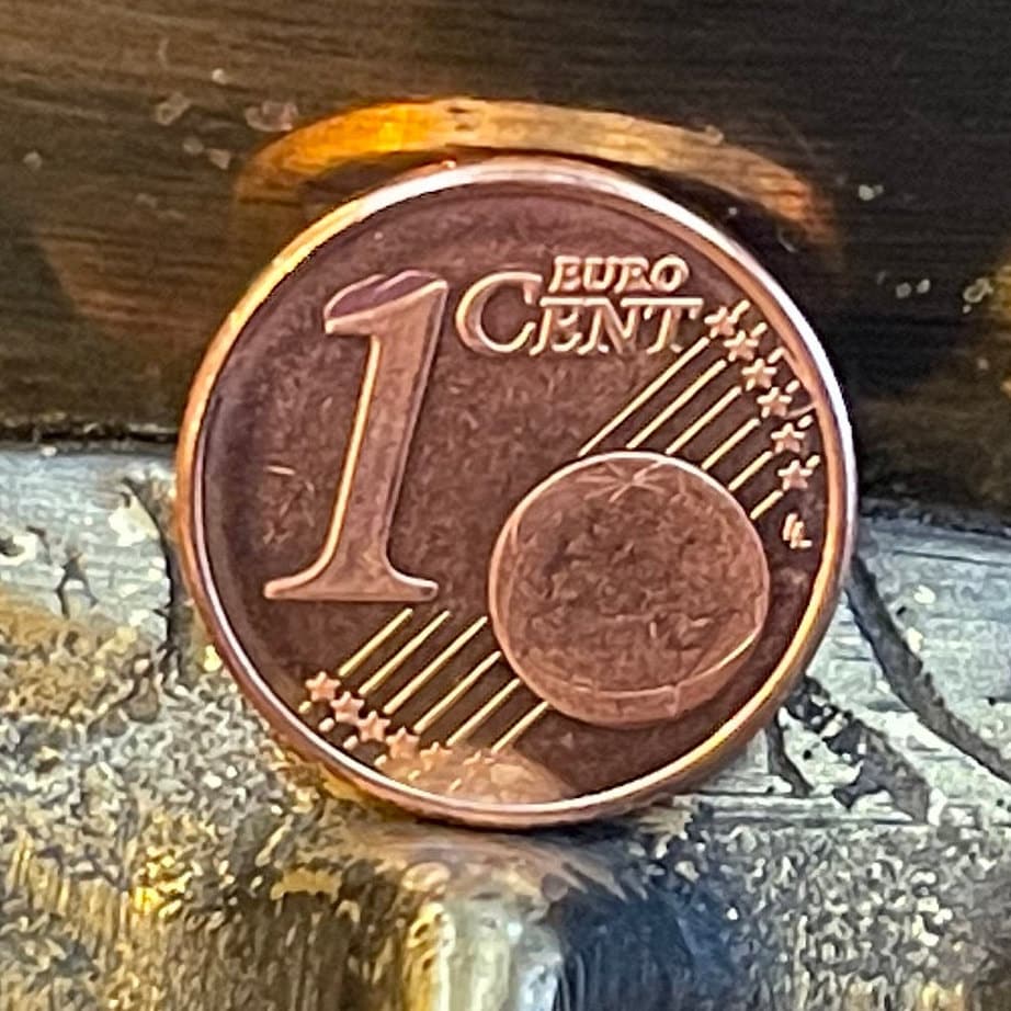 Mouflon Wild Sheep 1 Euro Cent Cyprus Authentic Coin Money for Jewelry and Craft Making (Agrino) (Lamb)