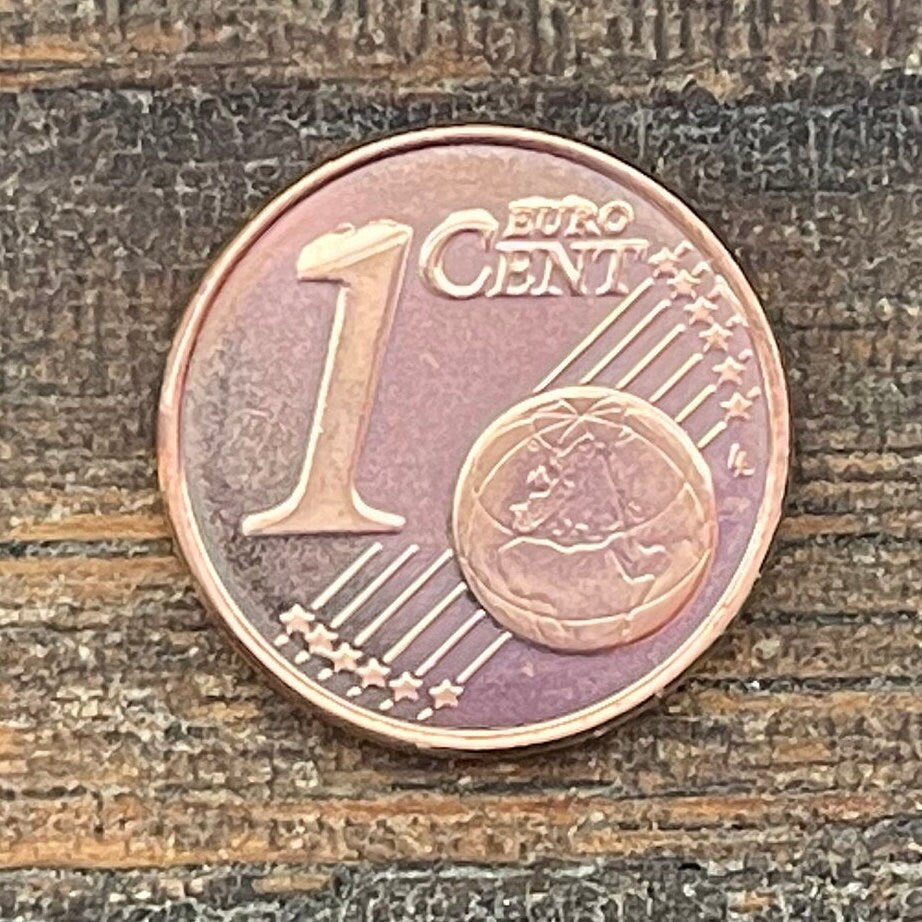 Mouflon Wild Sheep 1 Euro Cent Cyprus Authentic Coin Money for Jewelry and Craft Making (Agrino) (Lamb)