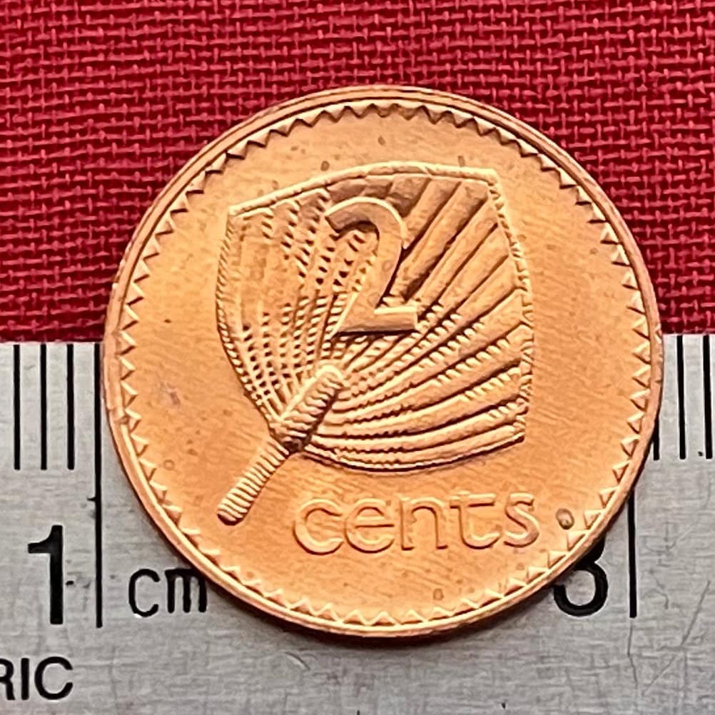 Palm Fan Umbrella 2 Cents Fiji Authentic Coin Money for Jewelry and Craft Making (Iri masei) (Ai viu) (Fiji Fan Palm)