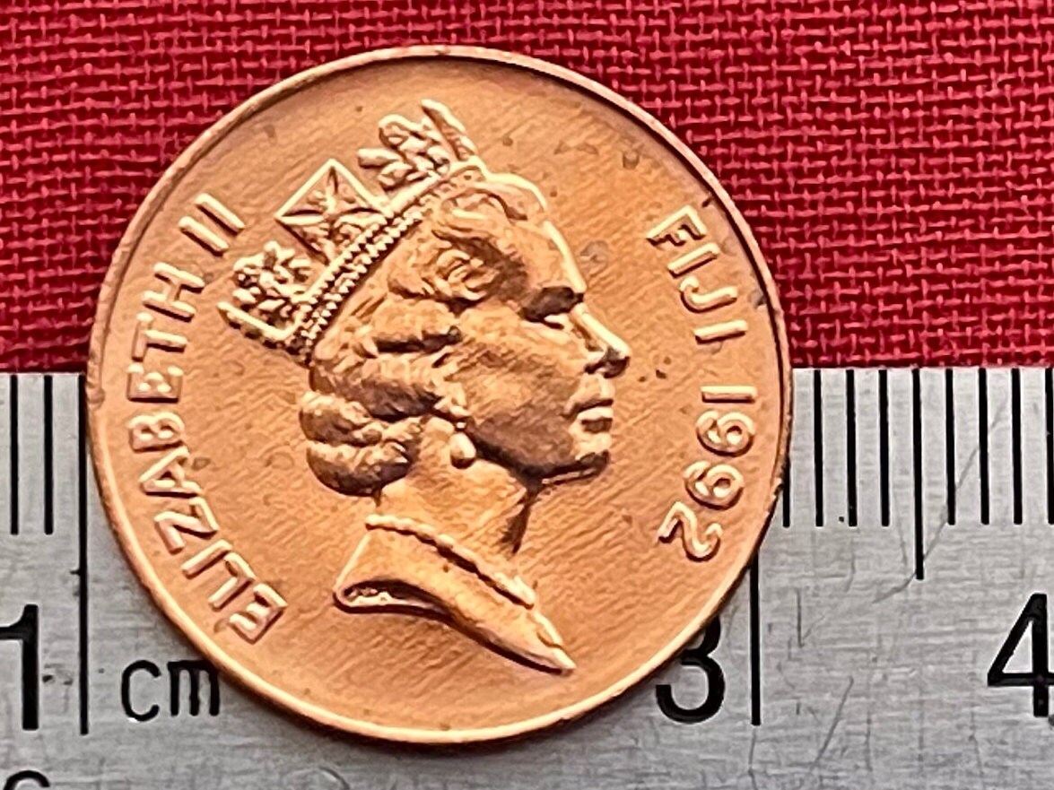 Palm Fan Umbrella 2 Cents Fiji Authentic Coin Money for Jewelry and Craft Making (Iri masei) (Ai viu) (Fiji Fan Palm)
