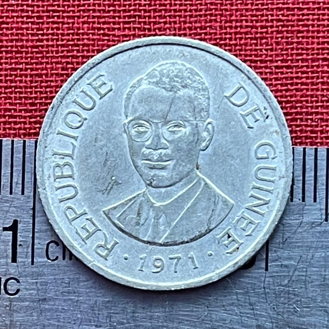 Patrice Lumumba 1 Syli Guinea Authentic Coin Money for Jewelry (Black Lives Matter) (BLM) (Pan-African) (Congo Prime Minister) Used: XFine