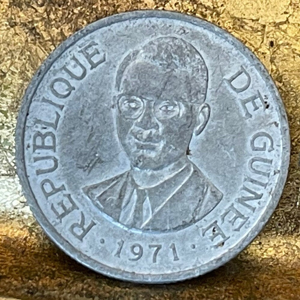 Patrice Lumumba 1 Syli Guinea Authentic Coin Money for Jewelry (Black Lives Matter) (BLM) (Pan-African) (Congo Prime Minister) Used: XFine