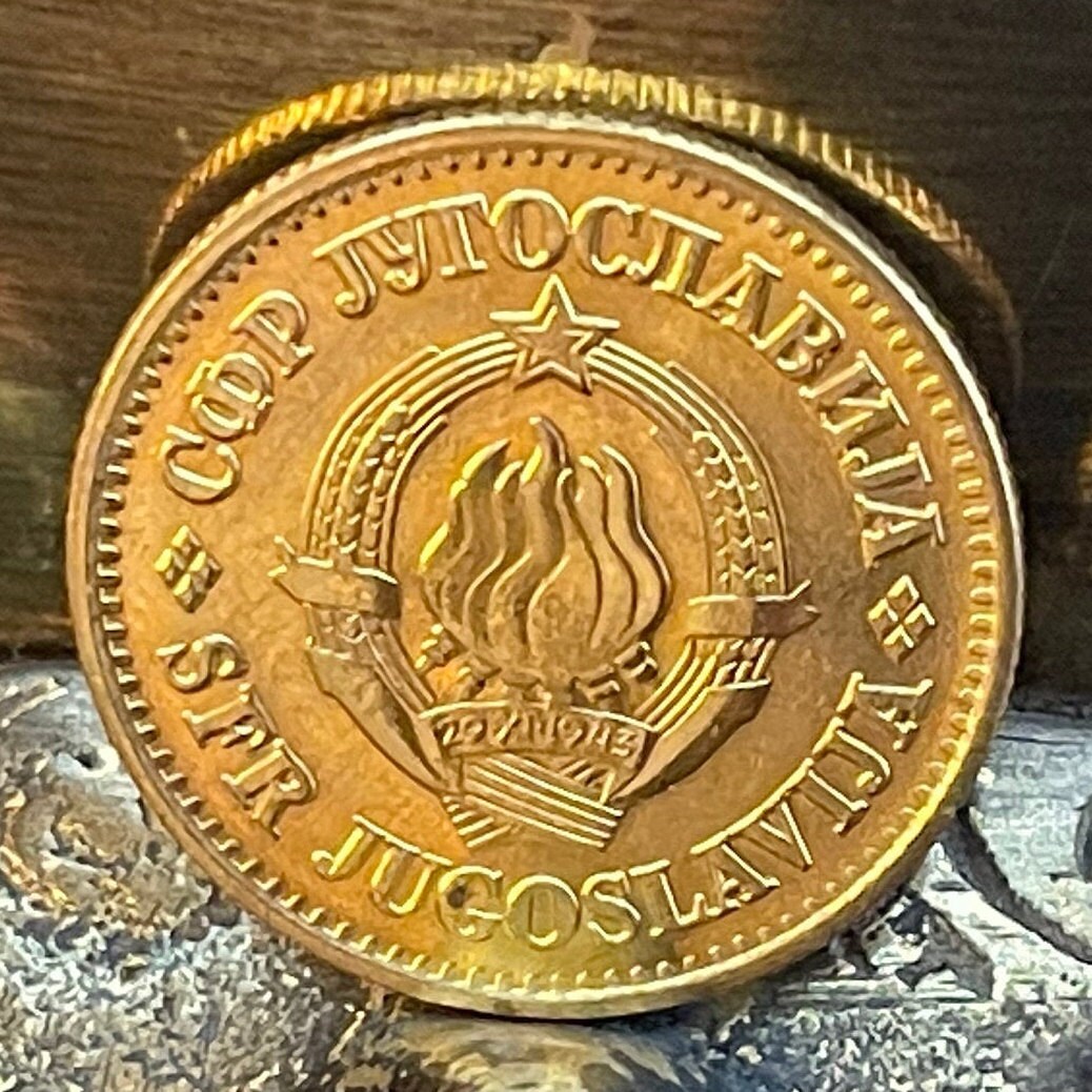 Six Torches One Flame 20 Para Yugoslavia Authentic Coin Money for Jewelry and Craft Making (Socialist Brotherhood)
